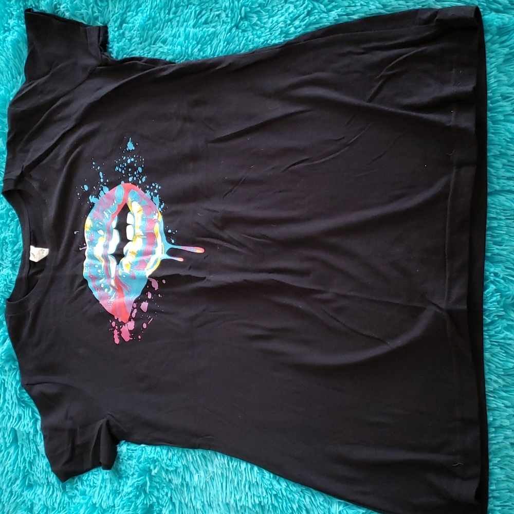 Lips fitted graphic T-shirt